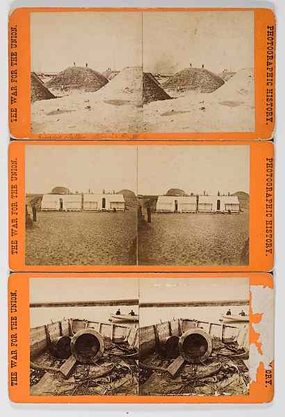 Appraisal: Civil War Rebel Works at Fort Wagner S C Stereoviews