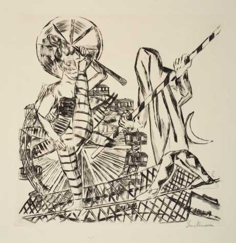 Appraisal: MAX BECKMANN Der Seilt nzer Drypoint on cream wove paper