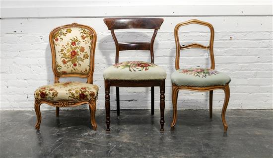 Appraisal: Sale Lot A Group of Three Needlepoint Upholstered Chairs including