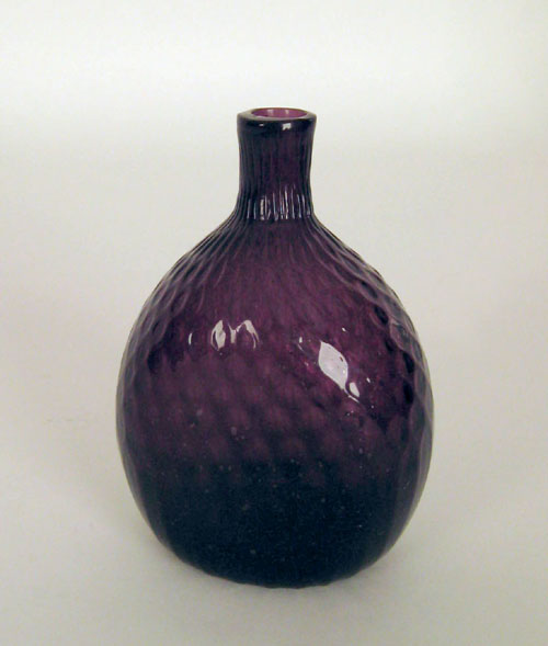 Appraisal: Stiegel pattern molded amethyst glass flask ca in a diamonds