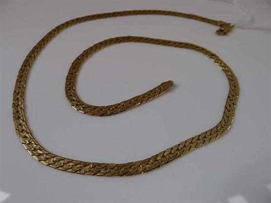 Appraisal: A FLAT CURB LINK NECKLACE TESTED CT GOLD