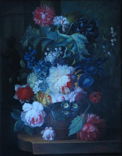 Appraisal: EUROPEAN SCHOOL th century STILL LIFE OF MIXED FLOWERS ON