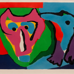 Appraisal: Karel Appel Dutch - I am an Animal Serigraph in