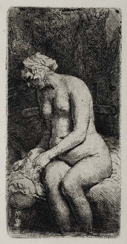 Appraisal: REMBRANDT VAN RIJN Woman Bathing her Feet at a Brook