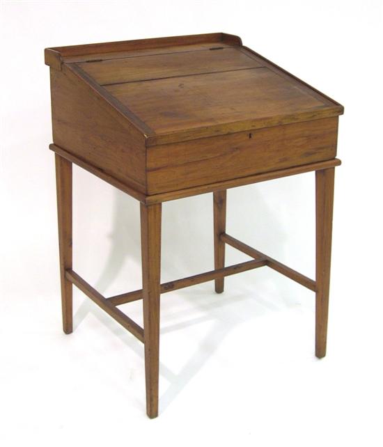 Appraisal: Schoolmaster clerk's pine desk with lift top tapering legs and