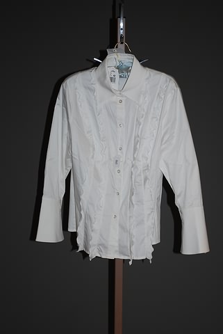 Appraisal: Escada white cotton long sleeve blouse with French cuffs shirt