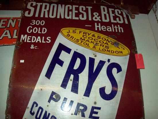 Appraisal: AN ANTIQUE 'FRYS PURE CONCENTRATED COCOA' ENAMEL SIGN