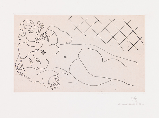 Appraisal: HENRI MATISSE Figure allong e devant un carrelage Etching on