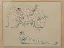 Appraisal: Gerard Hoffnung A cartoon drawing of an elephant quartet x