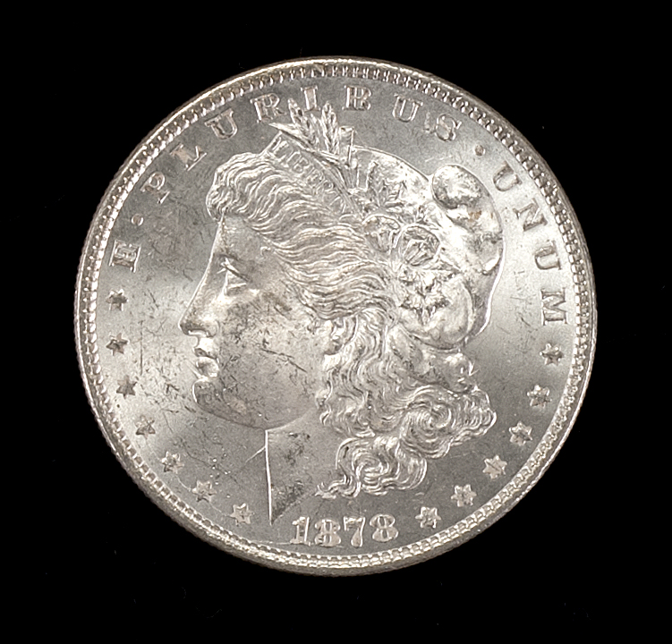 Appraisal: U S MORGAN SILVER DOLLAR Pin Wheeling Mint Luster MS-