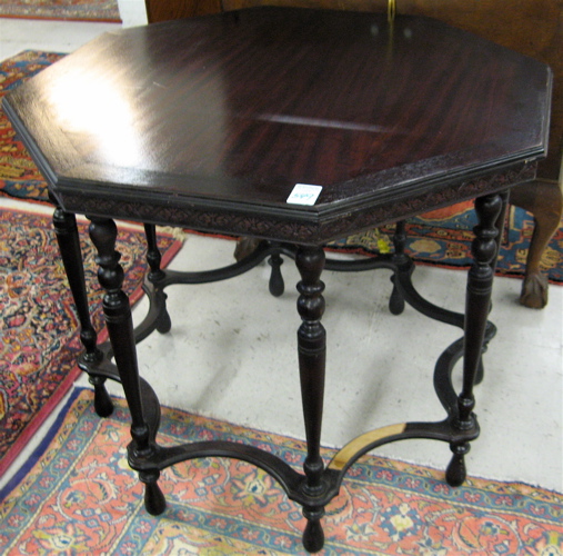 Appraisal: WALNUT AND MAHOGANY CENTER TABLE The Kiel Furniture Co Milwaukee