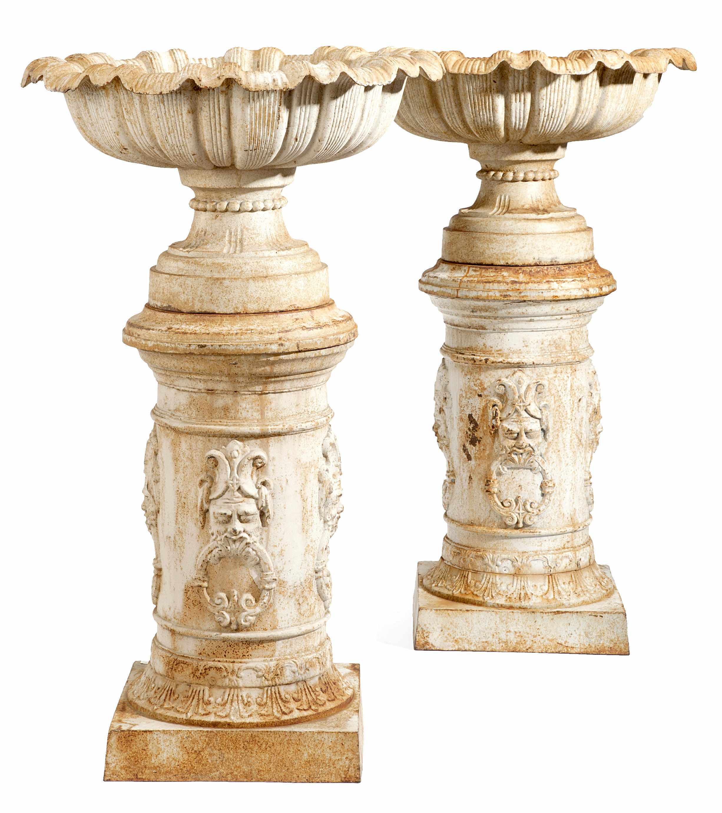 Appraisal: A pair of Continental Neoclassical style paint decorated cast iron