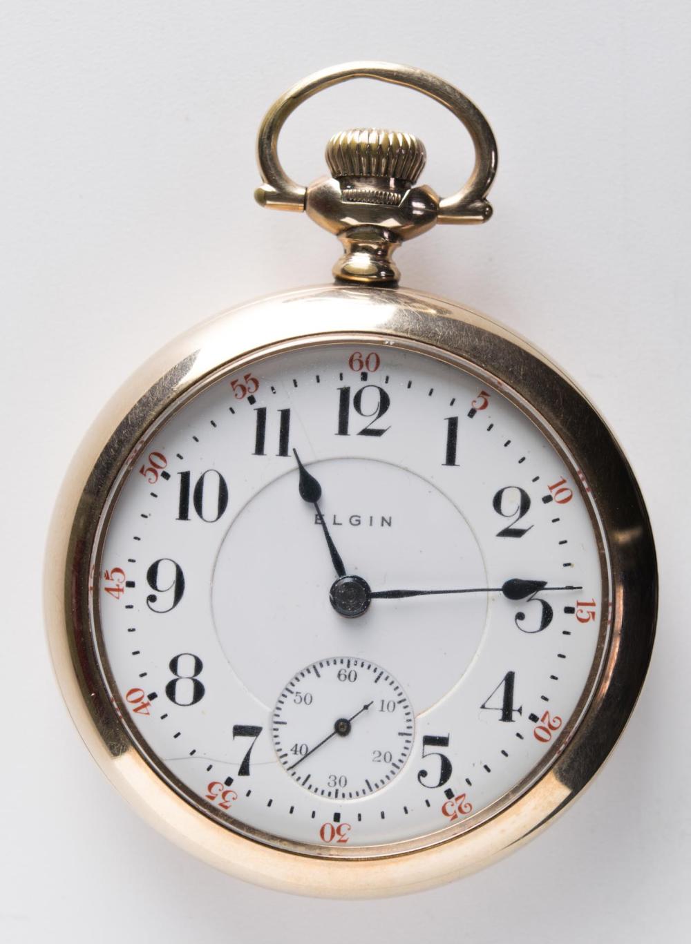 Appraisal: ELGIN MODEL VERITAS OPEN FACE POCKET WATCH having hour minute