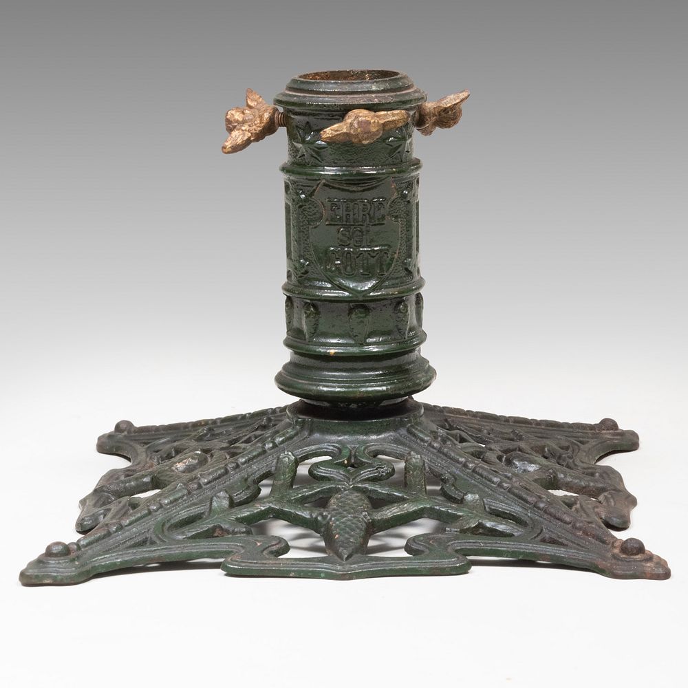 Appraisal: German Painted Iron Christmas Tree Stand Probably Alexanderwerk Late th