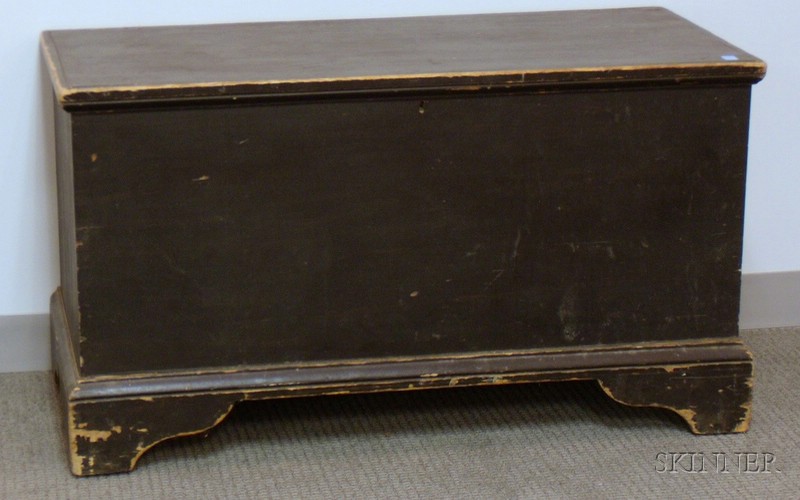 Appraisal: Black-painted Pine Blanket Chest lg in