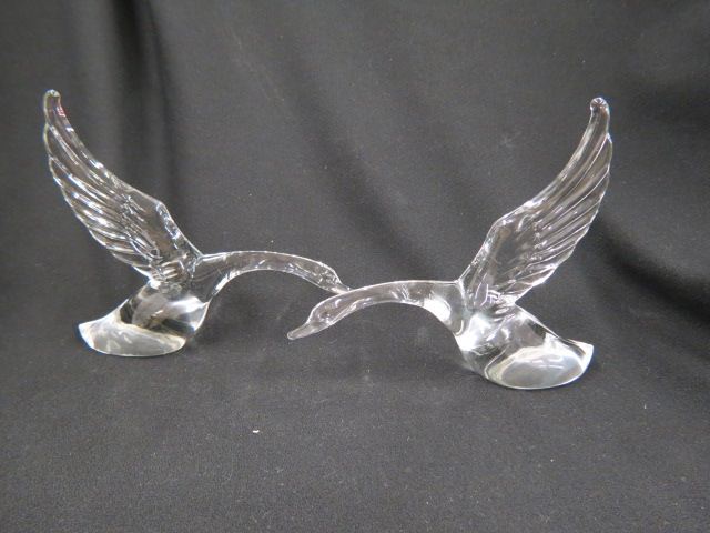 Appraisal: Pair of Heisey Glass Swans or Geese tall excellent