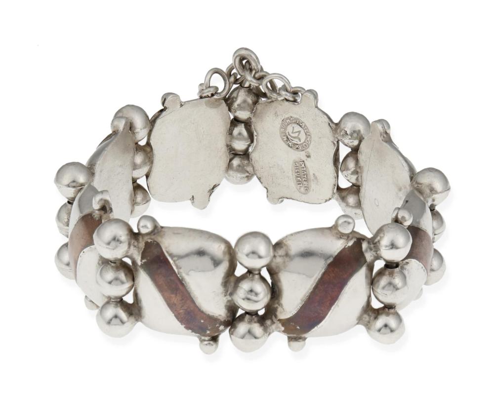 Appraisal: William Spratling - American A silver and copper bracelet circa