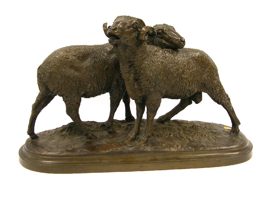 Appraisal: Isidore-Jules Bonheur French - - bronze group of a sheep