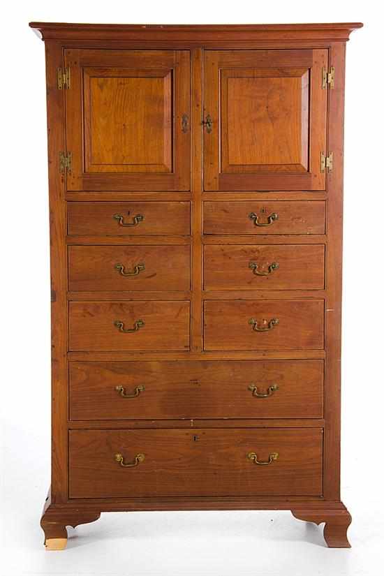 Appraisal: American Chippendale walnut tall chest of drawers Pennsylvania or Southern