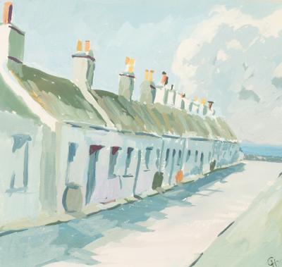 Appraisal: Gill Holloway born Cottages on Seil Island Argyll monogrammed and