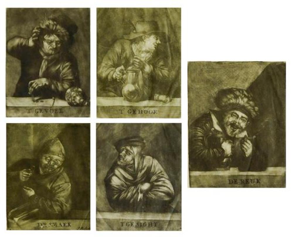 Appraisal: Pieter Pickaert Netherlands - The Five Senses Mezzotints c Not