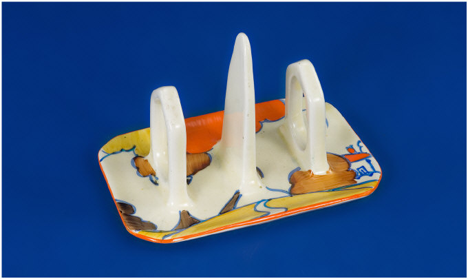 Appraisal: Clarice Cliff Toast Rack Circa - Autumn Orange pattern Bizarre