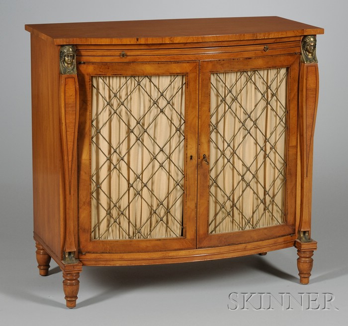 Appraisal: Old Colony Furniture Regency Egyptian Revival Style Brass-mounted Inlaid Mahogany