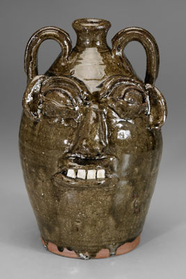 Appraisal: Burlon Craig stoneware face jug Lincoln County North Carolina -