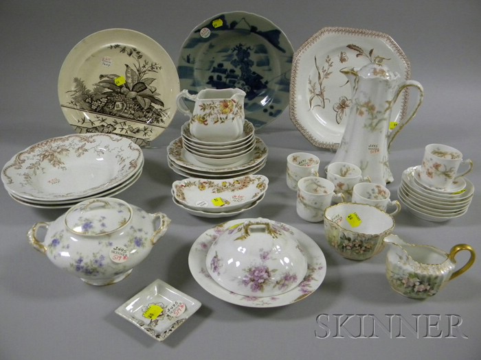 Appraisal: Thirty-seven Pieces of Assorted Mostly Transfer Decorated Limoges and English