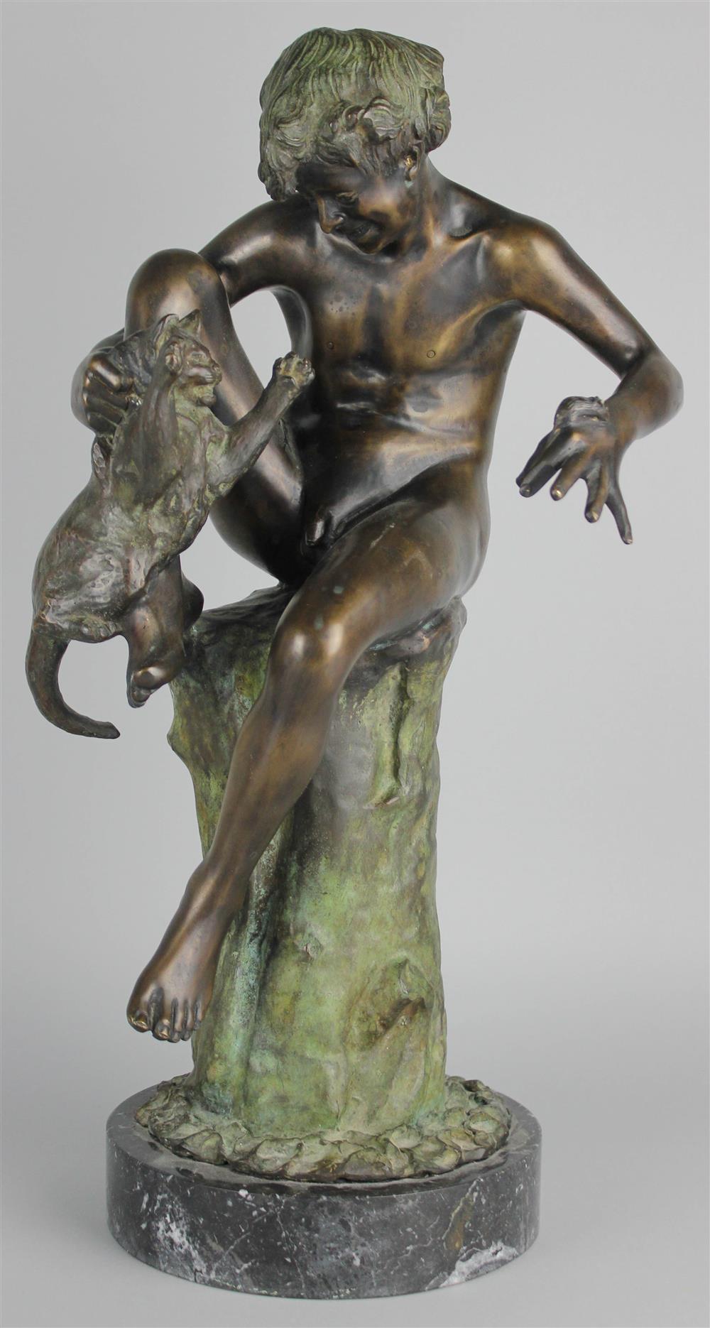 Appraisal: FERDINANDO DE LUCA ITALIAN TH CENTURY BRONZE FIGURE OF BOY