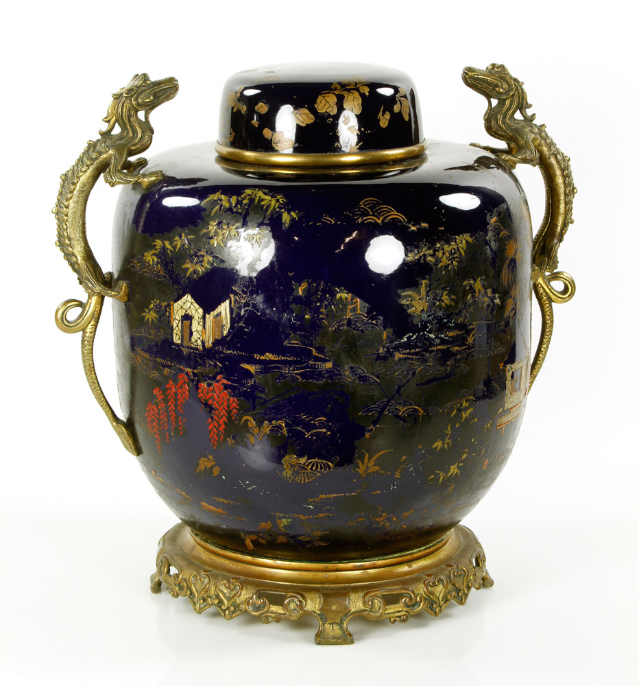 Appraisal: - th C French Chinoiserie Vase th century French chinoiserie