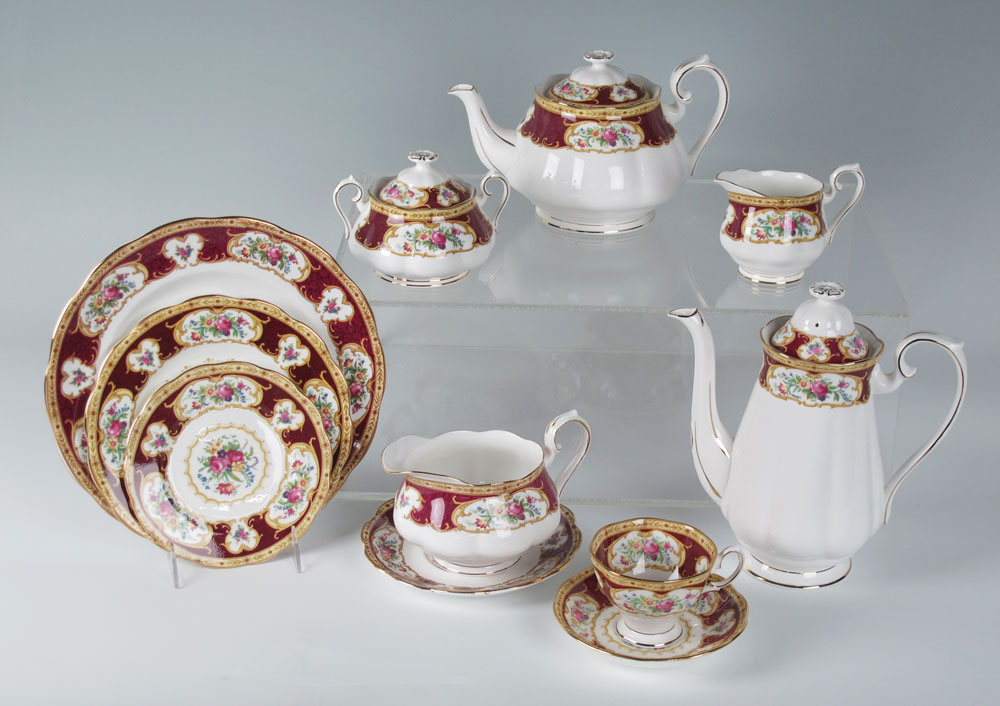 Appraisal: ROYAL ALBERT LADY HAMILTON FINE CHINA piece service to include