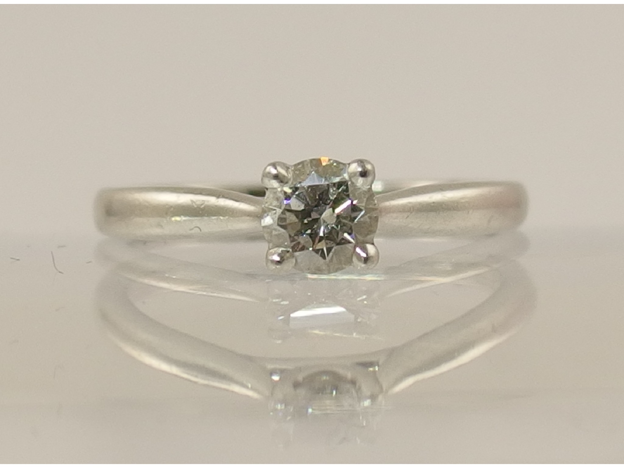 Appraisal: A platinum and diamond solitaire ring of approx cts with