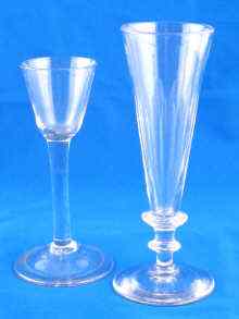 Appraisal: An th century cordial glass with folded foot and plain