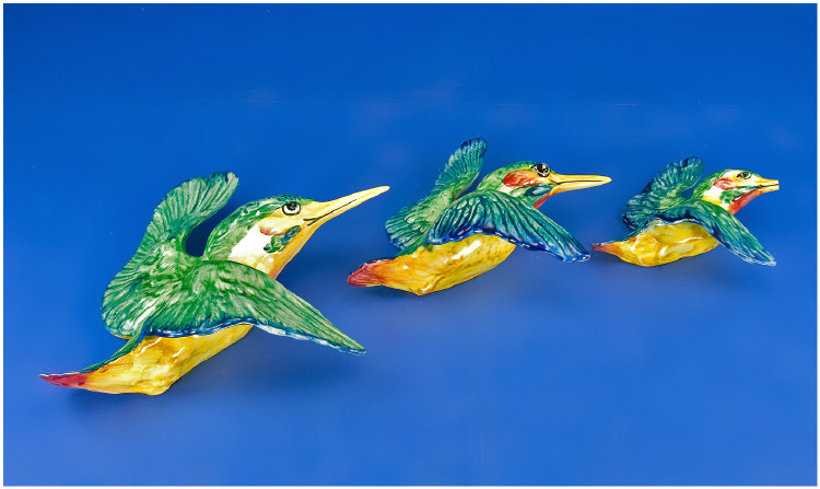 Appraisal: Beswick Kingfisher Wall Plaques Graduated Set of Three - -