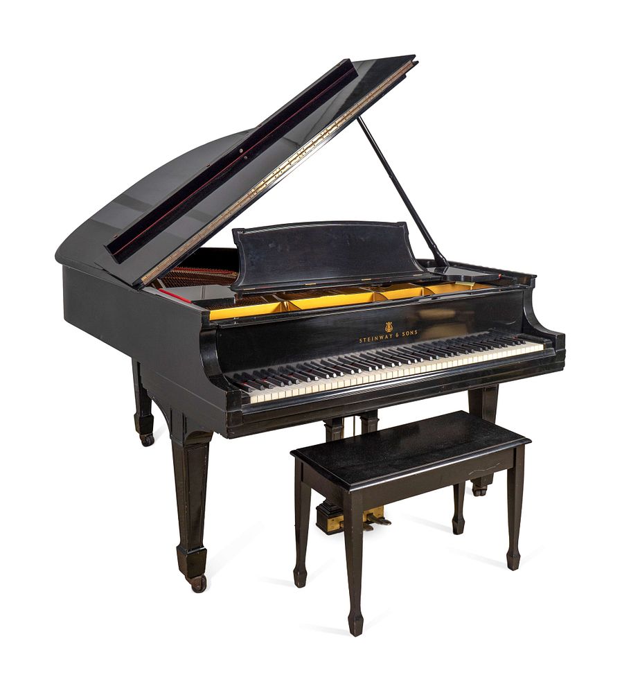 Appraisal: A Steinway Model L Grand Piano and Bench Length '