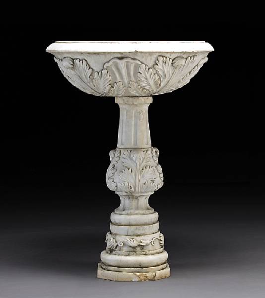 Appraisal: second half th century The acanthus carved basin raised on