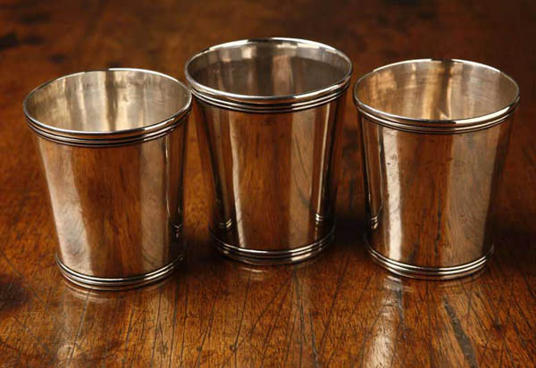 Appraisal: Three American Kinsey coin silver julep cups Three American Kinsey