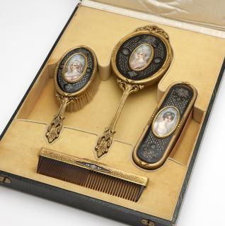 Appraisal: A French gilt Late th early th century a four-piece