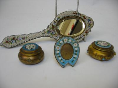 Appraisal: A COLLECTION OF ITALIAN MILLEFIORI MICRO MOSAIC ITEMS comprising oval