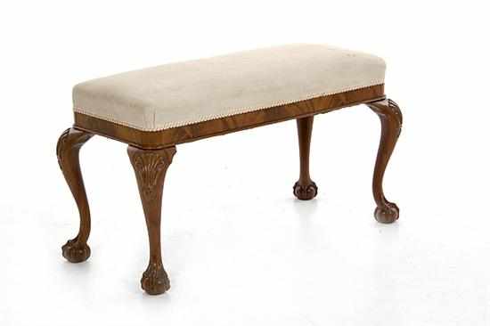 Appraisal: George II style carved walnut bench late th early th