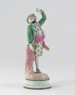 Appraisal: An Italian porcelain model of a dancing man wearing a