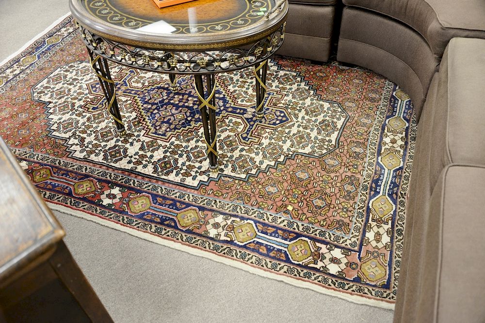 Appraisal: Oriental throw rug ' x ' Oriental throw rug '