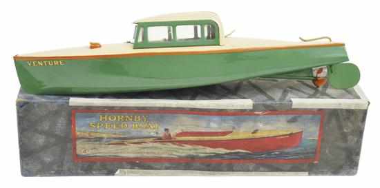 Appraisal: HORNBY CLOCKWORK SPEED BOAT NO 'VENTURE' circa mid s sage