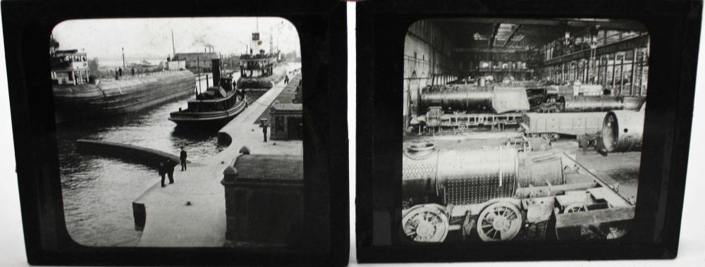 Appraisal: COLLECTION OF KEYSTONE VIEW COMPANY GLASS LANTERNSLIDES scenes from the