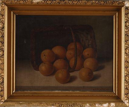 Appraisal: AUSTIN C WOOSTER d BASKET OF ORANGES Oil on canvas