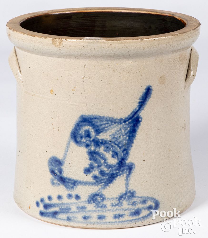 Appraisal: Stoneware crock th c Stoneware crock th c with cobalt