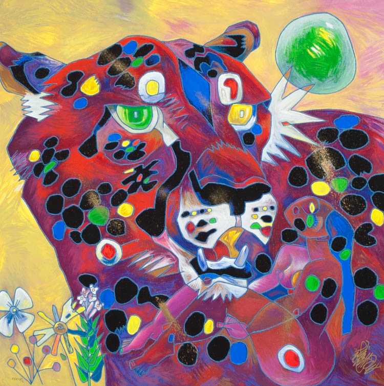 Appraisal: JIANG TIE FENG SERIGRAPH ON CANVAS China born Passion cheetah