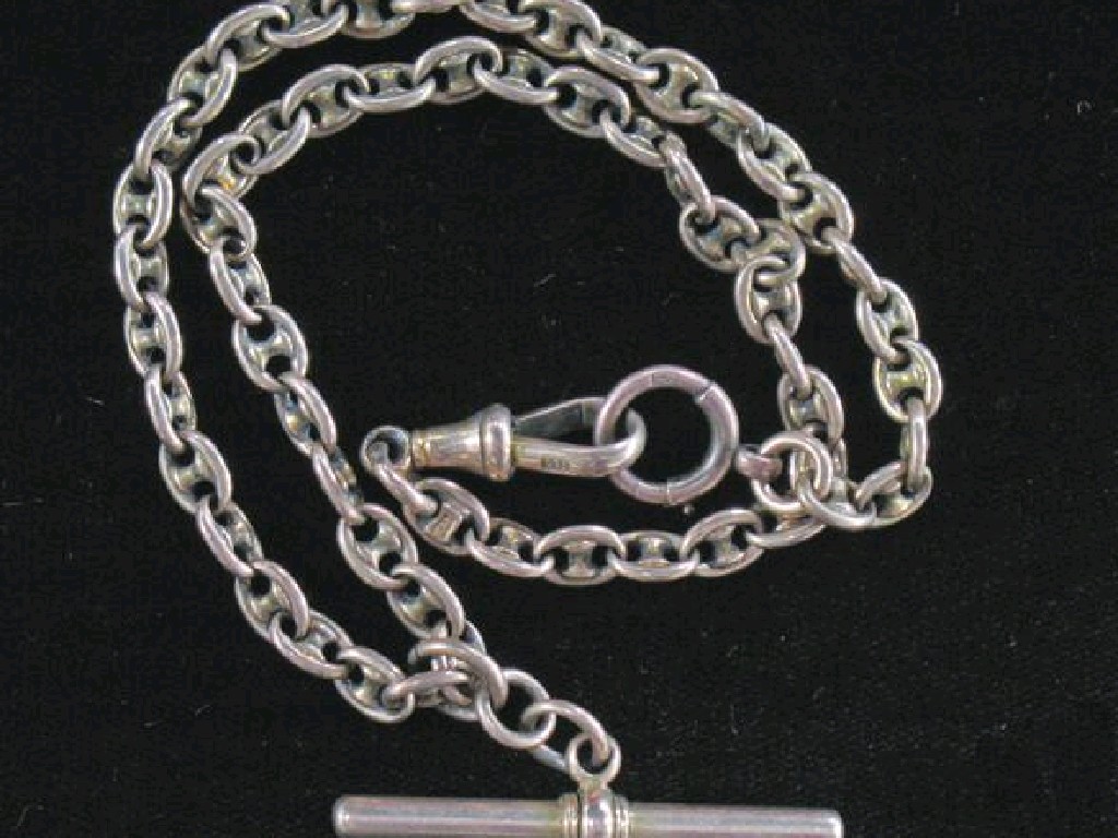 Appraisal: A CT GOLD FANCY LINK WATCH CHAIN with lobster clasp