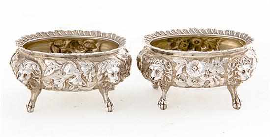 Appraisal: Pair American sterling open salts probably Baltimore circa oval floral